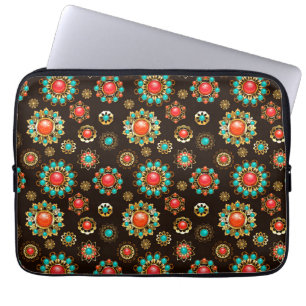 Ethnic Brooches Seamless Pattern Laptop Sleeve