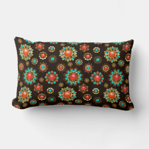 Ethnic Brooches Seamless Pattern Lumbar Cushion