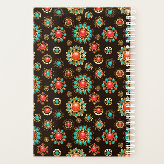 Ethnic Brooches Seamless Pattern Planner (Back)