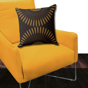 Ethnic Brown Centred Feathery Fan Cushion