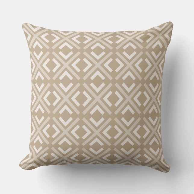 Ethnic Brown Moroccan Inspired Pattern Cushion (Front)