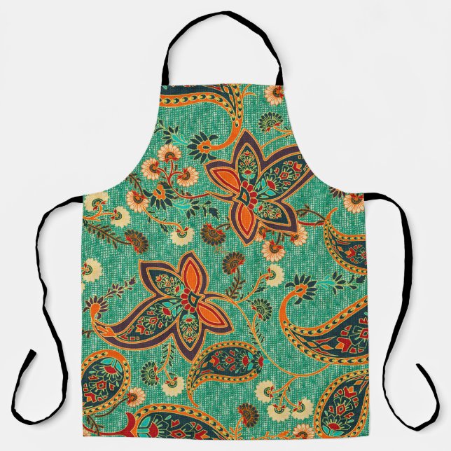 ethnic butta design background Pattern in illustra Apron (Front)
