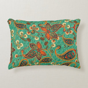 ethnic butta design background Pattern in illustra Decorative Cushion
