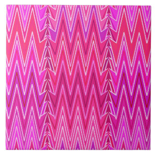 Ethnic Chevron Damask, Purple and Fuchsia Pink Ceramic Tile