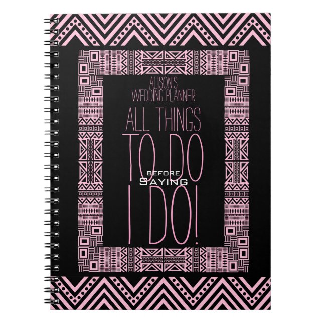 Ethnic Design Personalised Wedding Planner 3 Notebook (Front)