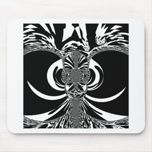 Ethnic Design Urban unique classic Black and white Mouse Pad (Front)
