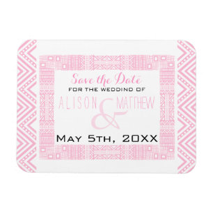 Ethnic Design Wedding Save the Date Magnet 1