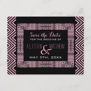 Ethnic Design Wedding Save the Date Postcard 3