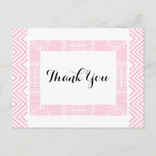 Ethnic Design Wedding Thank You Postcard 1