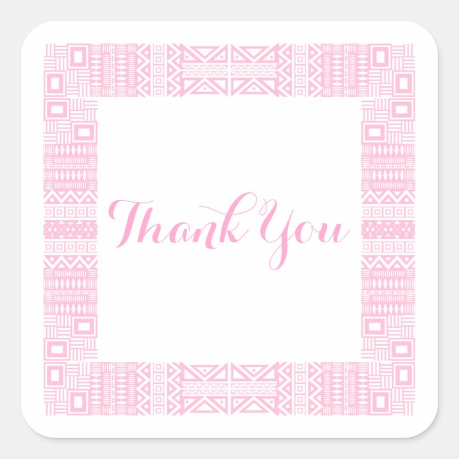 Ethnic Design Wedding Thank You Stickers 1 (Front)