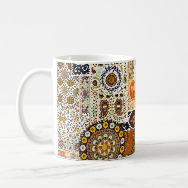 Ethnic Digital Abstract: Seamless Pattern Coffee Mug (Left)