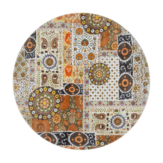 Ethnic Digital Abstract: Seamless Pattern Cutting Board (Front)