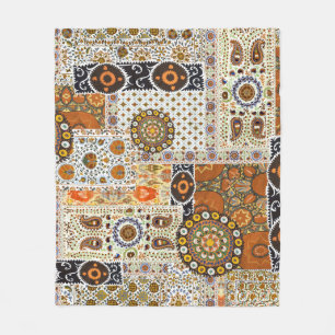 Ethnic Digital Abstract: Seamless Pattern Fleece Blanket