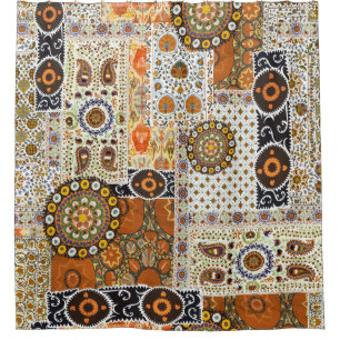 Ethnic Digital Abstract: Seamless Pattern Shower Curtain