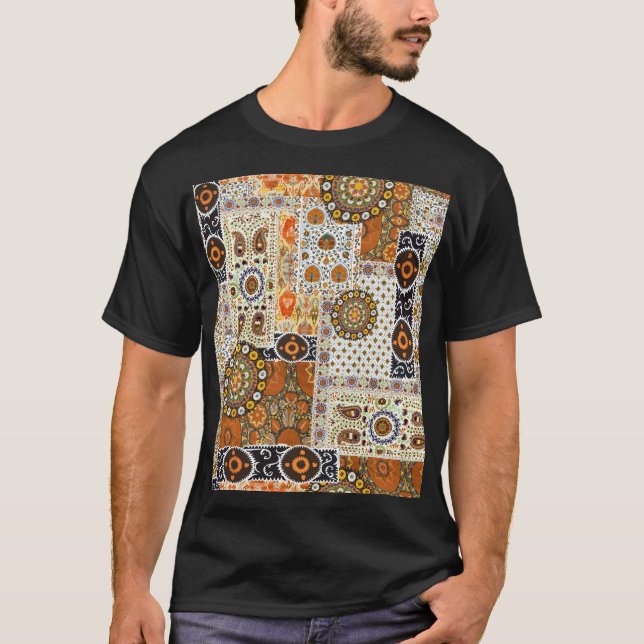 Ethnic Digital Abstract: Seamless Pattern T-Shirt (Front)