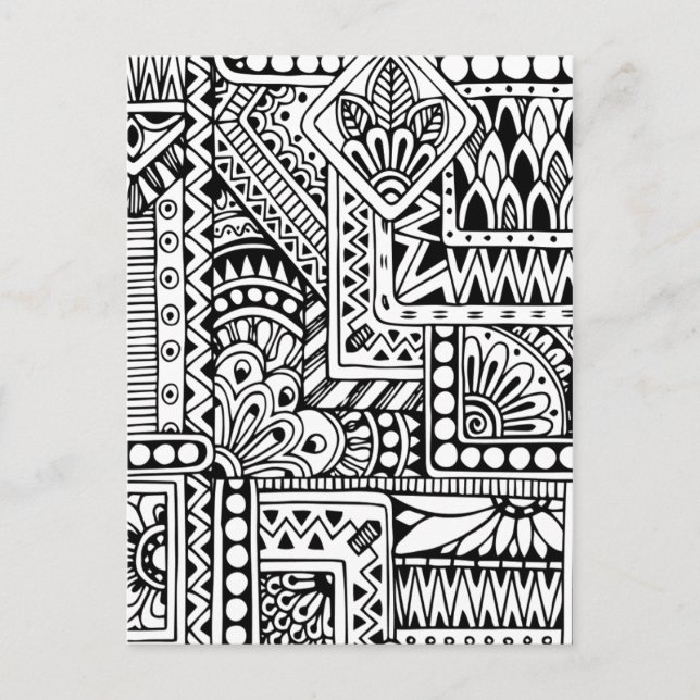 Ethnic Doodle Postcard (Front)