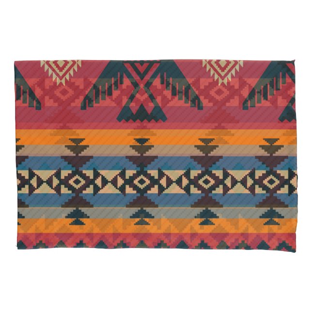 Ethnic Eagles Tribal Vintage Pattern Pillowcase (Front)