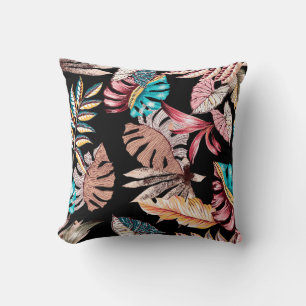 Ethnic exotic leaf leaves folkloric vintage seamle cushion