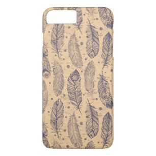 Ethnic Feather Outline Pattern iPhone 8 Plus/7 Plus Case