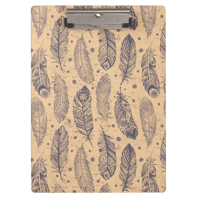 Ethnic Feather Outline Pattern Clipboard (Front)