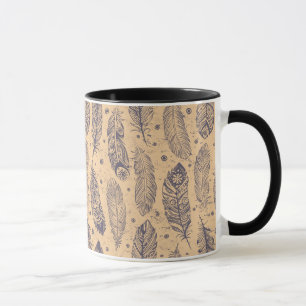 Ethnic Feather Outline Pattern Mug