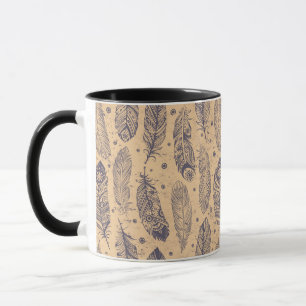 Ethnic Feather Outline Pattern Mug