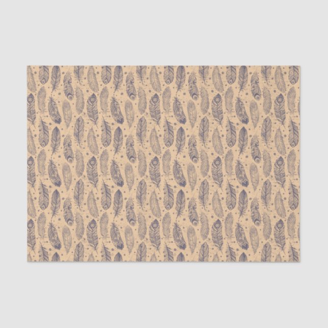 Ethnic Feather Outline Pattern Tissue Paper (Front)