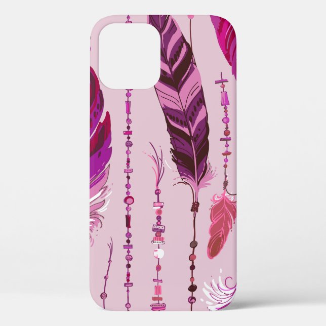 Ethnic Feathers: Bright Coloured Pattern. Case-Mate iPhone Case (Back)