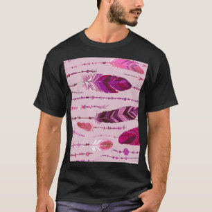 Ethnic Feathers: Bright Coloured Pattern. T-Shirt