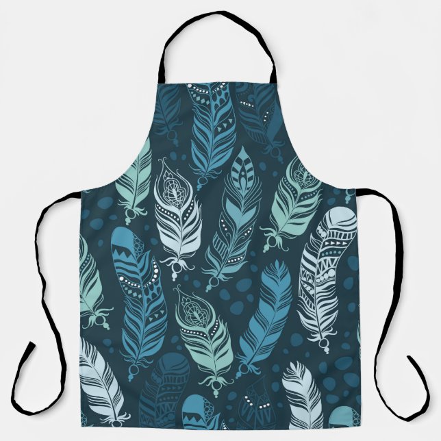 Ethnic Feathers: Colourful Seamless Pattern. Apron (Front)