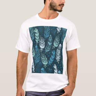 Ethnic Feathers: Colourful Seamless Pattern. T-Shirt