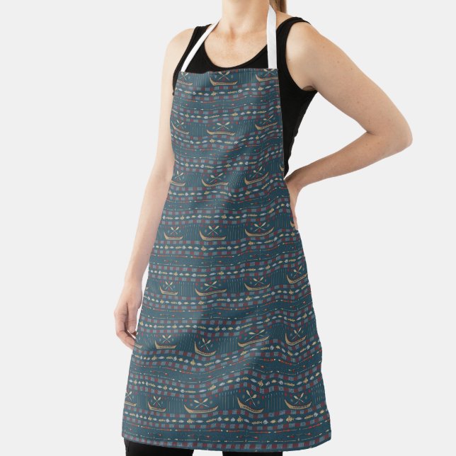 Ethnic Fishing Pattern Apron (Insitu)