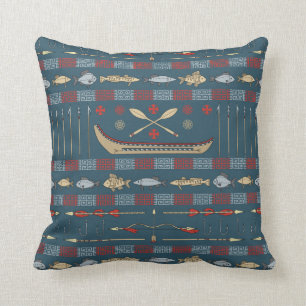 Ethnic Fishing Pattern Cushion