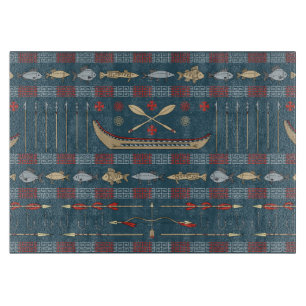 Ethnic Fishing Pattern Cutting Board