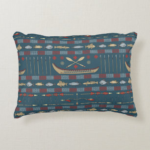 Ethnic Fishing Pattern Decorative Cushion