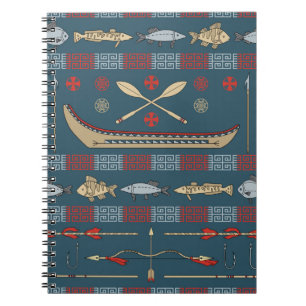 Ethnic Fishing Pattern Notebook
