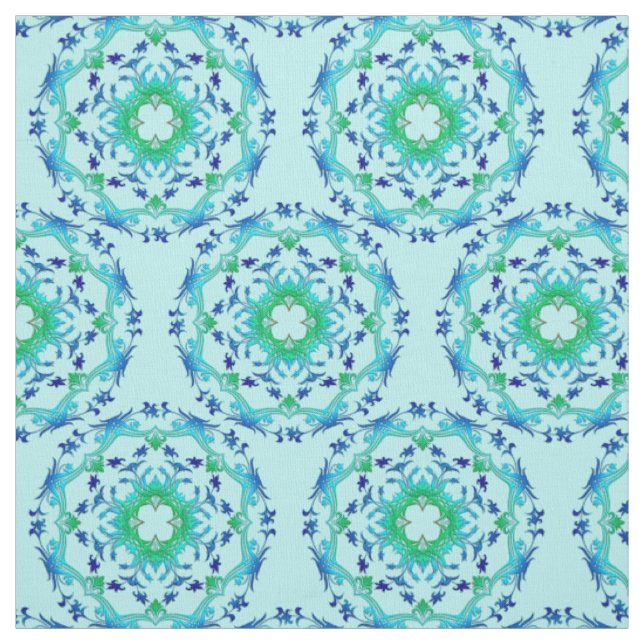 Ethnic  floral circles mandala /pattern. fabric (Swatch)