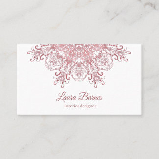 ethnic floral coral mandala. business card