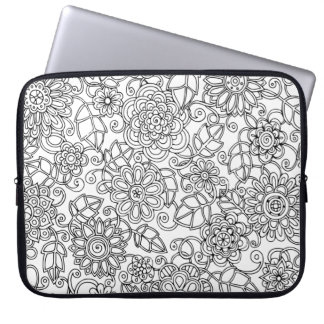 Ethnic Floral Doodle Laptop Sleeve