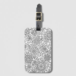 Ethnic Floral Doodle Luggage Tag