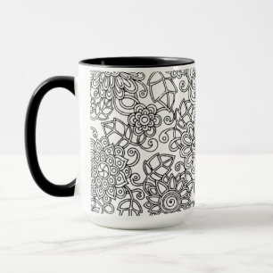 Ethnic Floral Doodle Mug