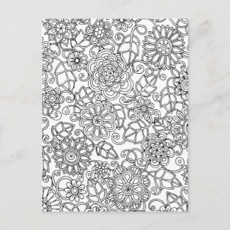 Ethnic Floral Doodle Postcard