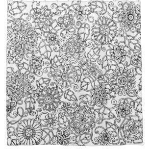 Ethnic Floral Doodle Shower Curtain