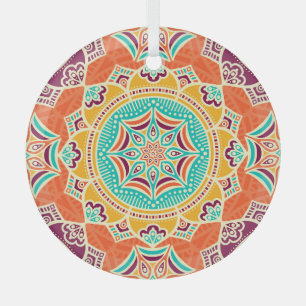 Ethnic Floral: Enchanting Seamless Design. Glass Tree Decoration