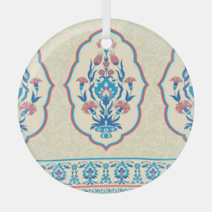 Ethnic Floral Fabric: Seamless Elegance Glass Tree Decoration