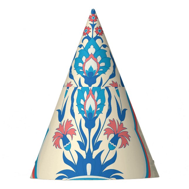 Ethnic Floral Fabric: Seamless Elegance Party Hat (Front)