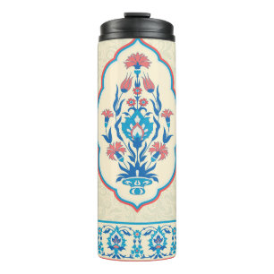 Ethnic Floral Fabric: Seamless Elegance Thermal Tumbler