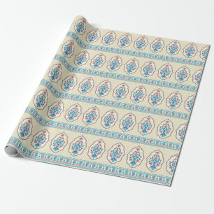 Ethnic Floral Fabric: Seamless Elegance Wrapping Paper