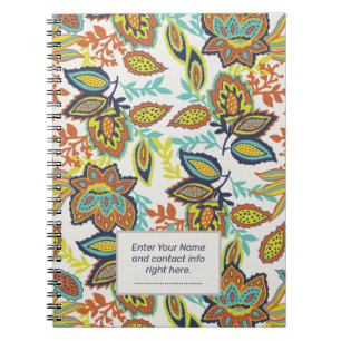 Ethnic Floral Foliage Notebook