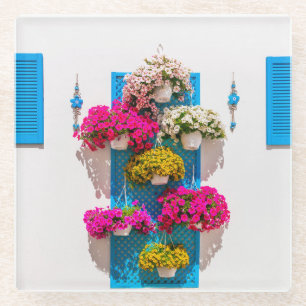 Ethnic Floral: Garden Wall Glass Coaster